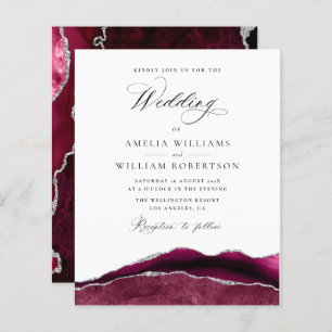 mariage de calligraphie moderne bordeaux et argent