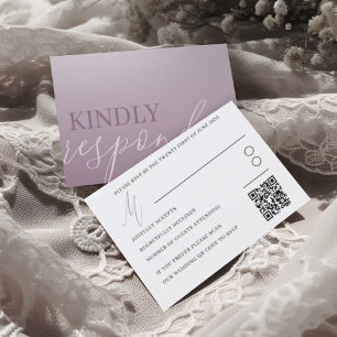 Mariage de calligraphie moderne Dusty Purple RSVP