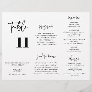 Mariage de calligraphie moderne Programme Tripler