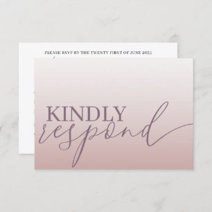 Mariage de calligraphie moderne Rose or RSVP