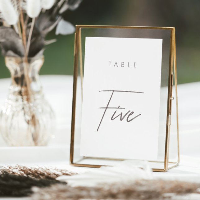 Mariage de calligraphie moderne simple Numéro de t (Elegant Budget Calligraphy Wedding Table Number)