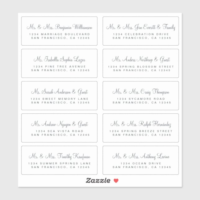 Mariage de calligraphie off-Black Étiquettes de ad (Feuille)