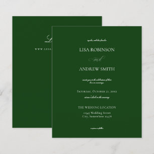 Mariage de calligraphie vert foncé du budget