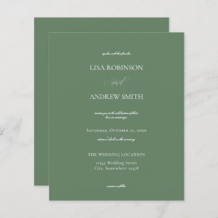 Mariage de calligraphie verte Budget Sage