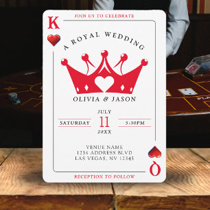 Mariage de carte de poker King & Queen of Hearts C