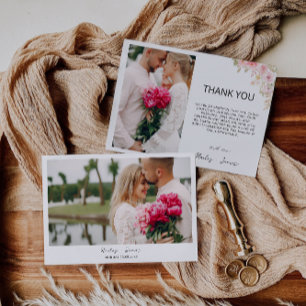 Mariage de Carte de remerciements photo rose