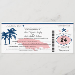 Mariage de carte d'embarquement de la Jamaïque