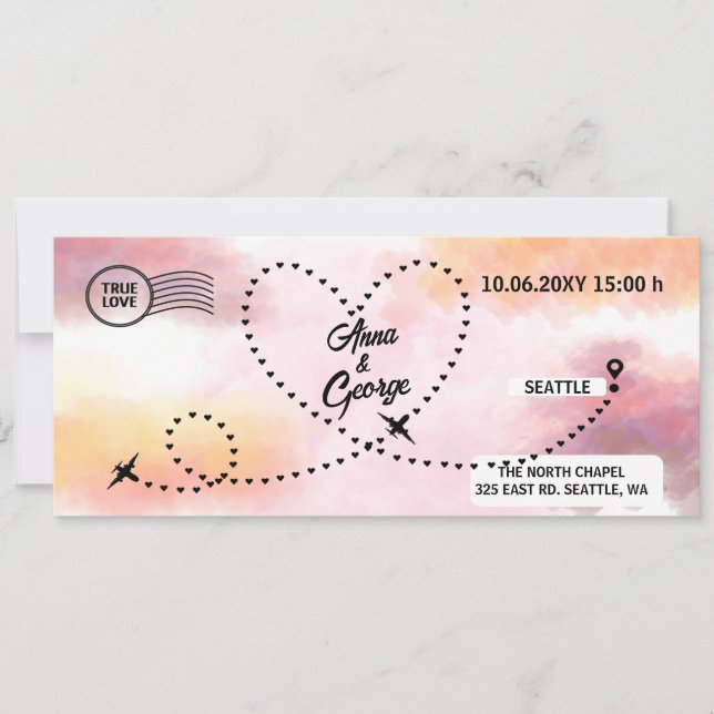 Mariage de carte d'embarquement de QR Code Air mod (Devant)
