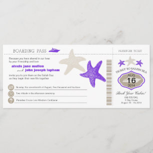 Mariage de carte d'embarquement d'étoiles de mer
