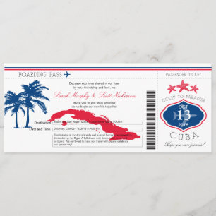Mariage de carte d'embarquement du Cuba