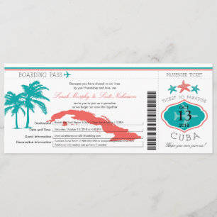 Mariage de carte d'embarquement du Cuba