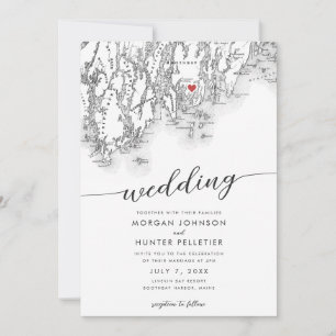 Mariage de carte minimaliste moderne Boothbay Harb