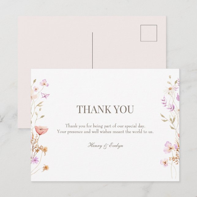 mariage de carte postale merci (Devant / Derrière)