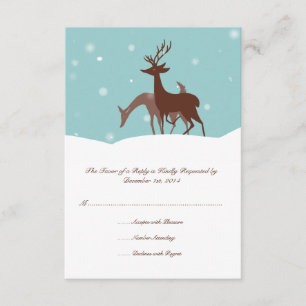 Mariage de cerfs d'hiver Brown et Turquoise RSVP