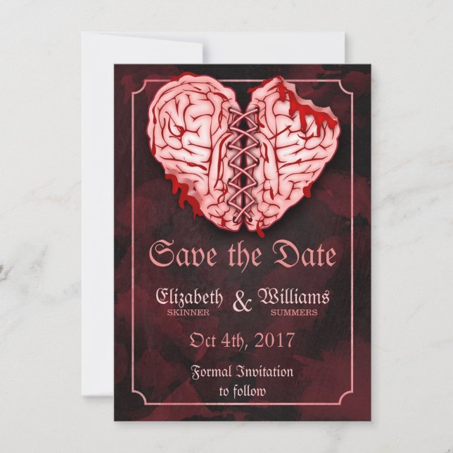 Mariage de cerveaux Zombie Enregistrer la carte de (Devant)