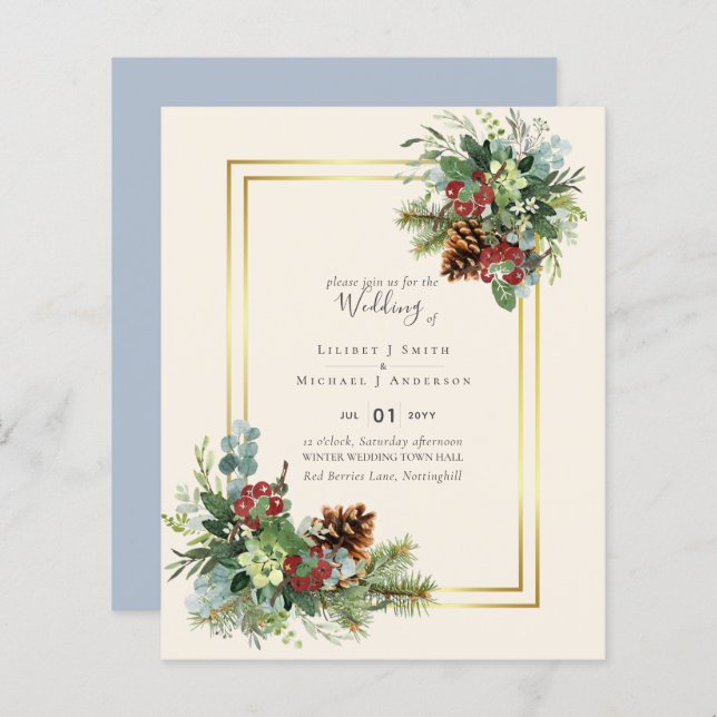 MARIAGE de chardon bleu hiver BUDGET (Devant / Derrière)