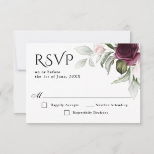 Mariage de charme rose et prune florale RSVP