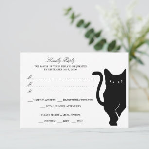 Mariage de chat noir lunaire moderne RSVP