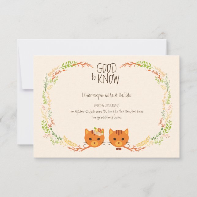 Mariage de chats de forêt lunaire (crème) RSVP (Devant)