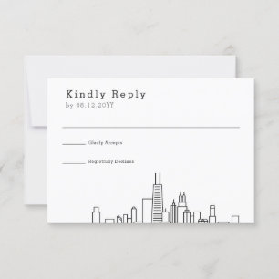 Mariage de Chicago Stylisé Skyline RSVP