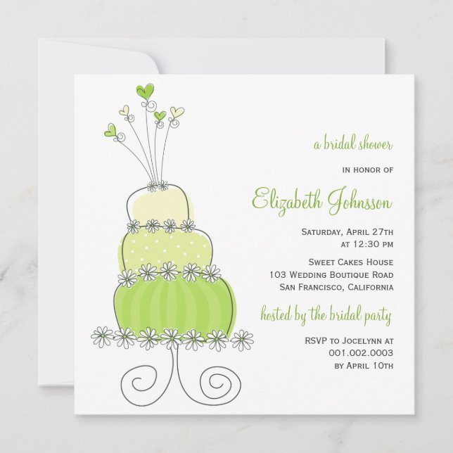 Mariage de citron vert doux Invitation Fête des ma (Devant)