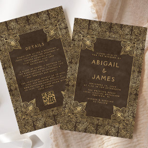 Mariage de code QR Brown de cadre Vintage Budget