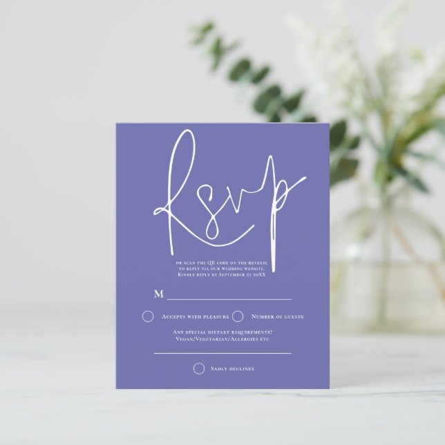 Mariage de code QR du script budgétaire bleu RSVP (Debout devant)