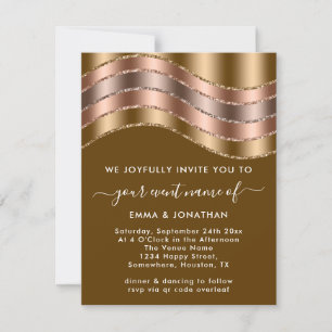 Mariage de code QR Elegant Rose Gold Green Mustard