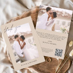 Mariage de code QR en terre cuite Photo Merci<br><div class="desc">Cartes de Merci mariage qui ont des photos et du texte sur l'avant et l'arrière. Les cartes de remerciement contiennent une typographie de script moderne,  lettrée à la main,  qui sont élégantes,  simples et modernes à utiliser après que vous minimaliste simple célébration de mariage.</div>