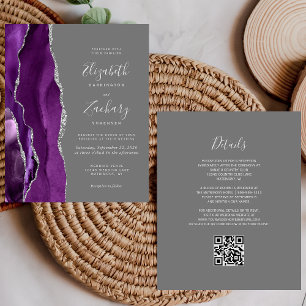 Mariage de code QR gris gris argenté Budget Purple