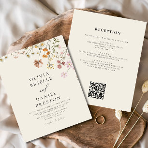 Mariage de code QR tout en un Fleur sauvage budgét