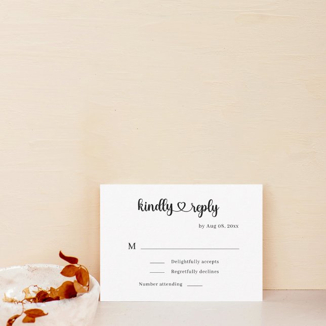 Mariage de coeur minimaliste moderne RSVP (Créateur téléchargé)