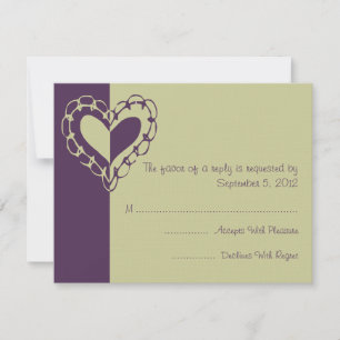Mariage de coeur pourpre et vert RSVP