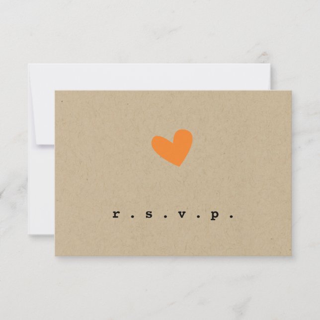 Mariage de coeur simple RSVP (Devant)