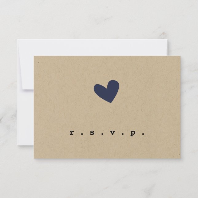 Mariage de coeur simple RSVP (Devant)