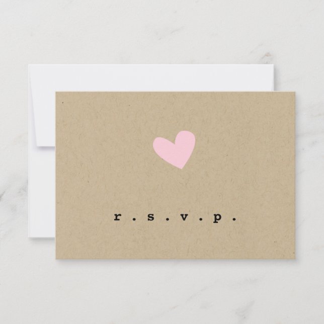 Mariage de coeur simple RSVP (Devant)