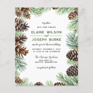 Mariage de cône de pin d'hiver Budget