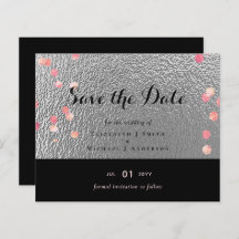 Mariage de Confetti en argent noir rose Rosegold