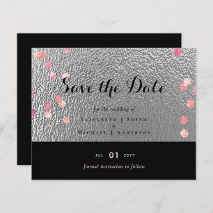 Mariage de Confetti en argent noir rose Rosegold
