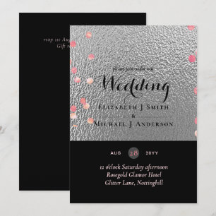 Mariage de Confetti en argent noir rose Rosegold
