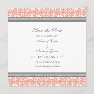 Mariage de corail gris Enregistrer la carte de dat