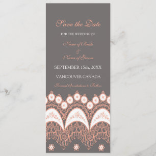 Mariage de corail gris Enregistrer la carte de dat