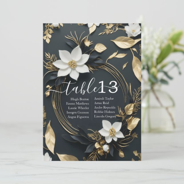 Mariage de couronnes florales en or blanc chic Num (Debout devant)