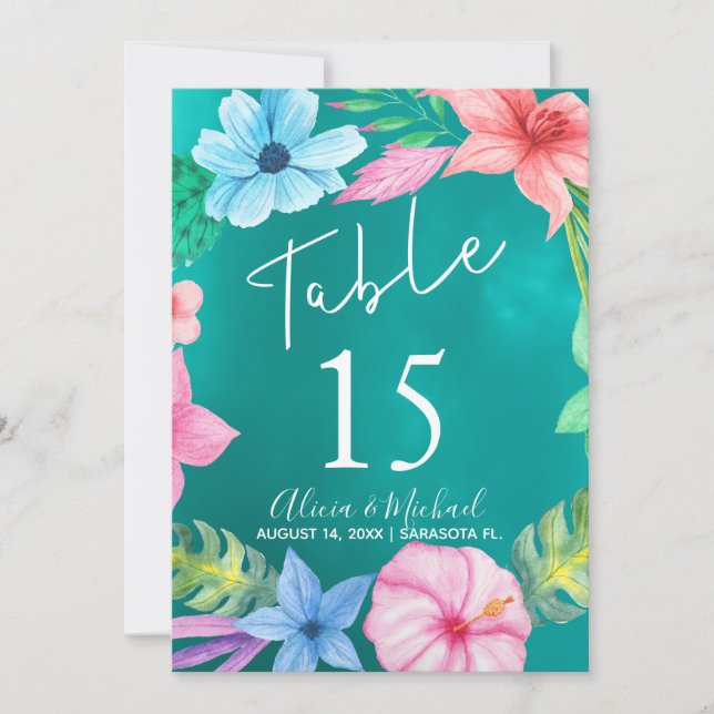 Mariage de couronnes florales tropicales à Ocean l (Devant)