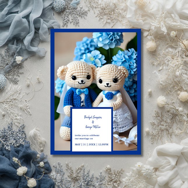 mariage de crochet bleu invitation (Créateur téléchargé)