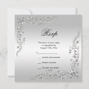 Mariage de décoration d'argent élégant RSVP