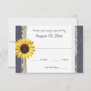 Mariage de Denim et de dentelle de tournesol RSVP