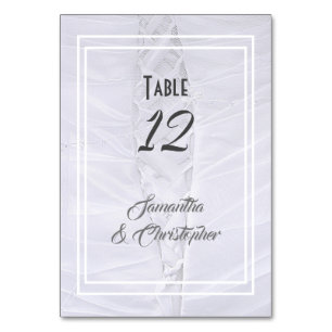 Mariage de dentelle blanche numéro de la table