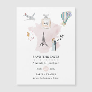 Mariage de destination à Paris en aquarelle Monogr