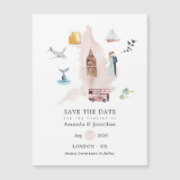 Mariage de destination aquarelle Angleterre Royaum